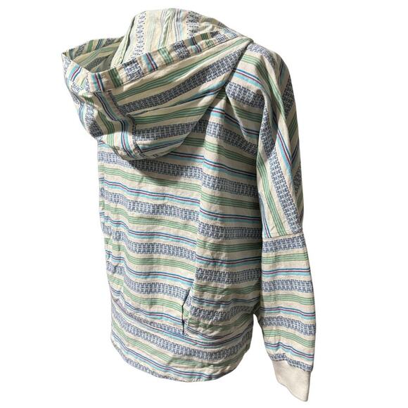 ANTHROPOLOGIE Striped Zip Long Sleeve Hoodie Stretch Jacket EUC Small Medium - Picture 8 of 12